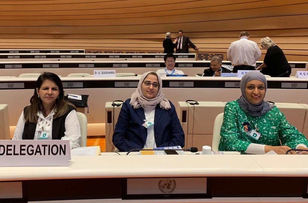The delegation of the State of Kuwait participating in the first discussion of the State of Kuwait for the Convention on the Rights of Persons with Disabilities
