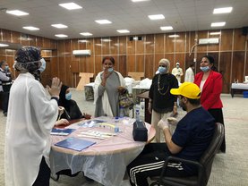 The Director General of the Public Authority for Disability Affairs visited the Surra Center - Kuwait Hope Team for Elvis Shield Manufacturing